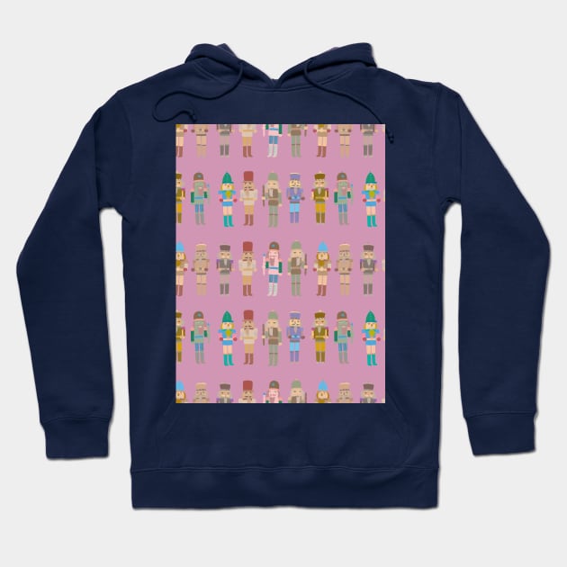 Nutcrackers on pink Hoodie by Flyingrabbit